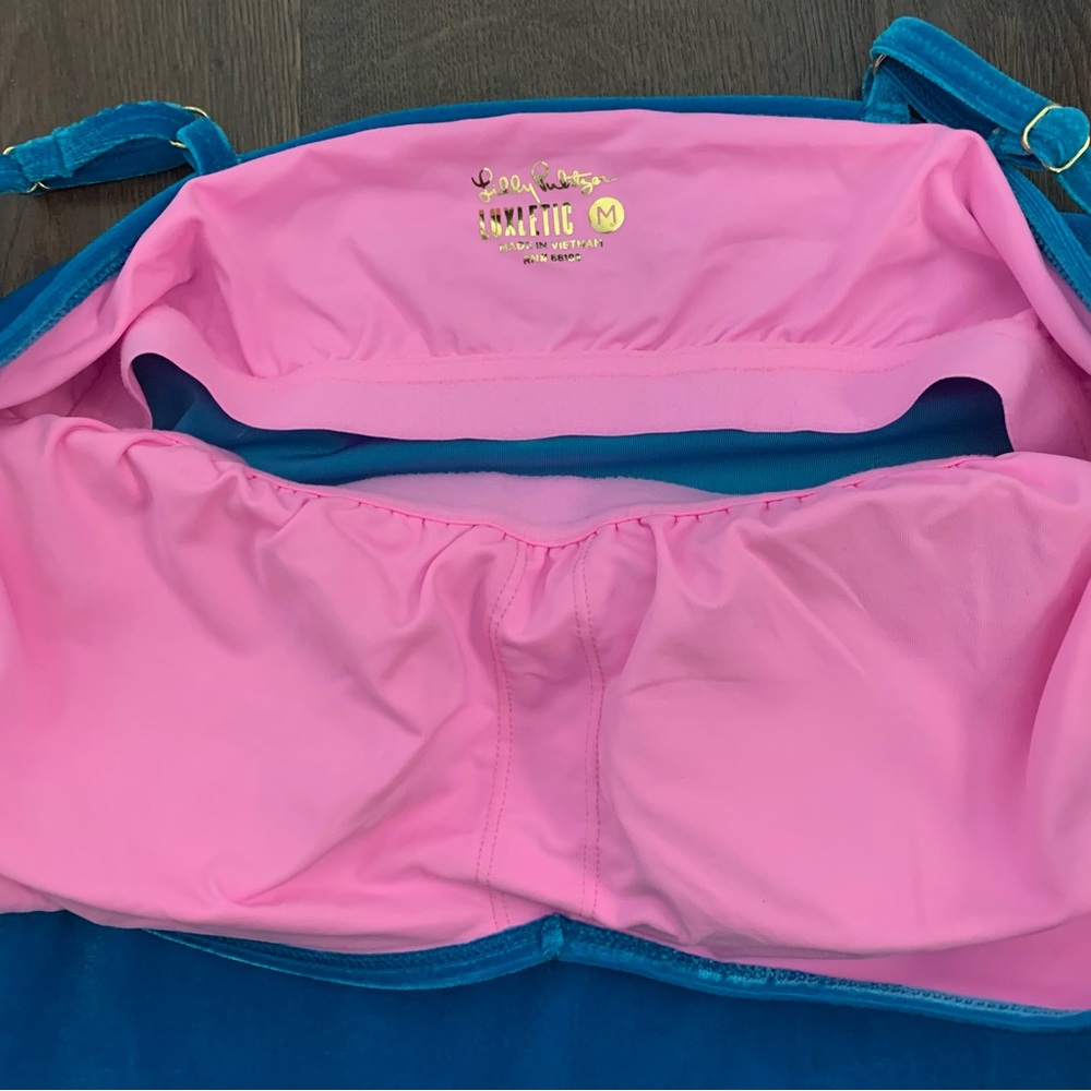 Lilly Pulitzer Cassis Bra Tank UPF 50+ Teal Bay - Picture 4 of 9